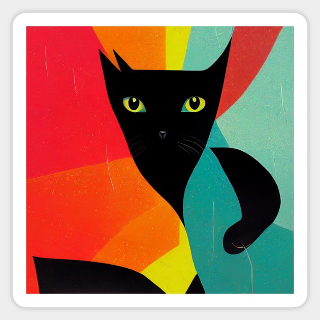 Abstract Cat Sticker by n23tees